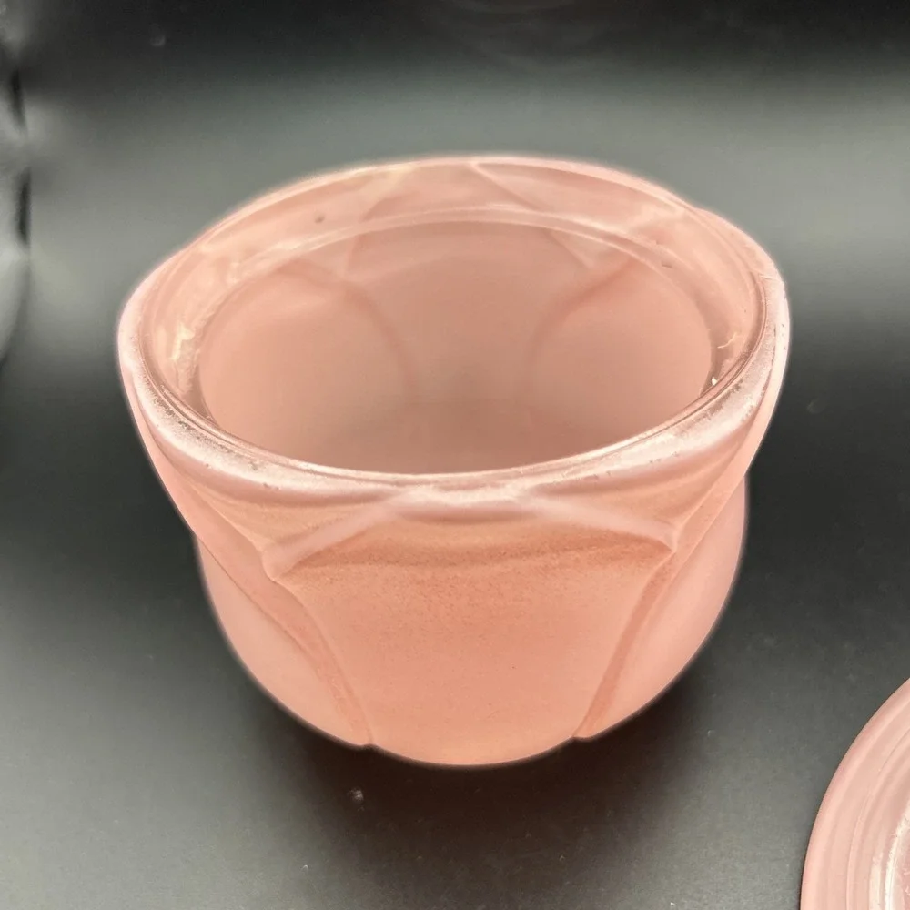 Vintage Avon Glow of Roses Candle Holder Trinket Jar Cottage Core Romantic 90s